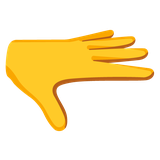 Right-Facing Palm Down Hand - Noto (Google)