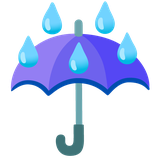 Umbrella with Rain Drops - Noto (Google)