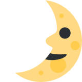 First Quarter Moon Face - Twemoji