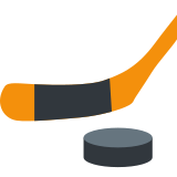 Ice Hockey Stick and Puck - Twemoji