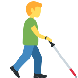 Man with White Cane Arrow - Twemoji