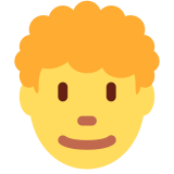 Man: Curly Hair - Twemoji