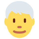 Man: White Hair - Twemoji