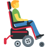 Man in Motorized Wheelchair Moving - Twemoji