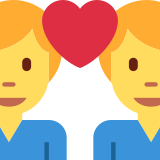 Couple with Heart: Man, Man - Twemoji