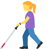 Woman with White Cane - Twemoji
