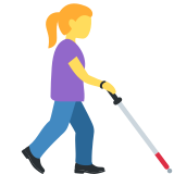 Woman with White Cane Arrow - Twemoji