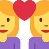 Couple with Heart: Woman, Woman - Twemoji