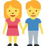 Woman and Man Holding Hands - Twemoji