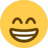 Beaming Face with Smiling Eyes - Twemoji
