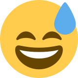 Grinning Face with Sweat - Twemoji