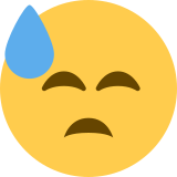 Downcast Face with Sweat - Twemoji