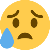 Sad but Relieved Face - Twemoji