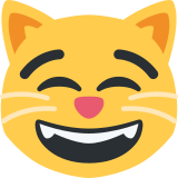 Grinning Cat Face With Smiling Eyes - Twemoji