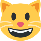 Grinning Cat Face With Smiling Eyes - Twemoji