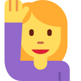 Woman Raising Hand - Twemoji