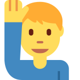 Man Raising Hand - Twemoji