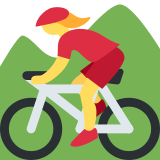 Woman Mountain Biking - Twemoji