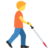 Person with White Cane Right Arrow - Twemoji