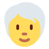Person: White Hair - Twemoji