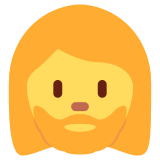 Woman: Beard - Twemoji